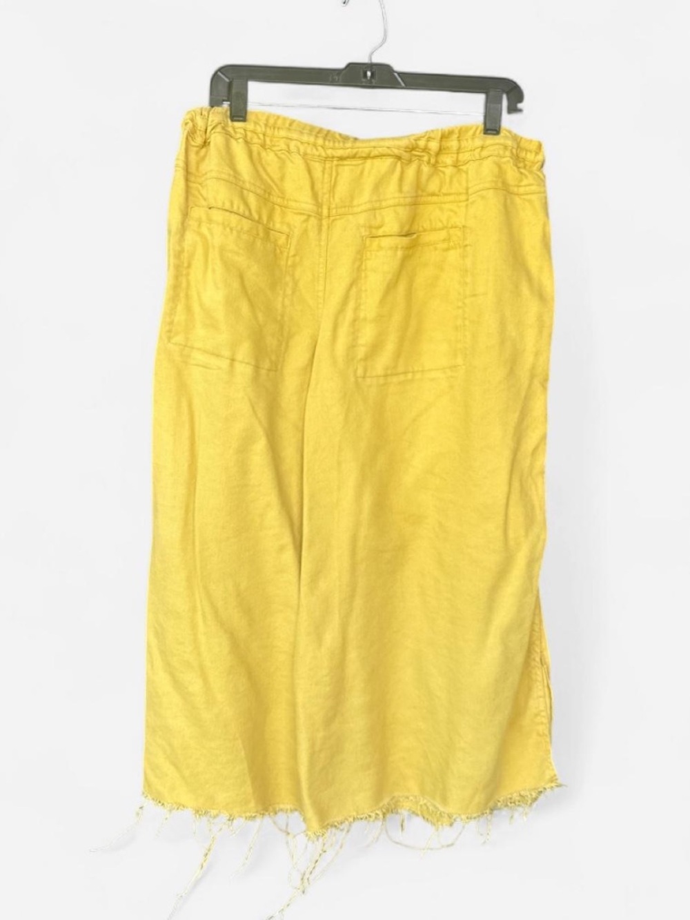 Yellow cropped wide leg pants